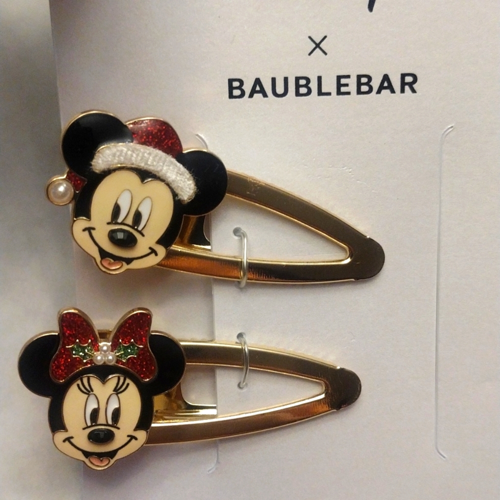 Disney Baublebar Minnie/Mickey Christmas Hair Clips
